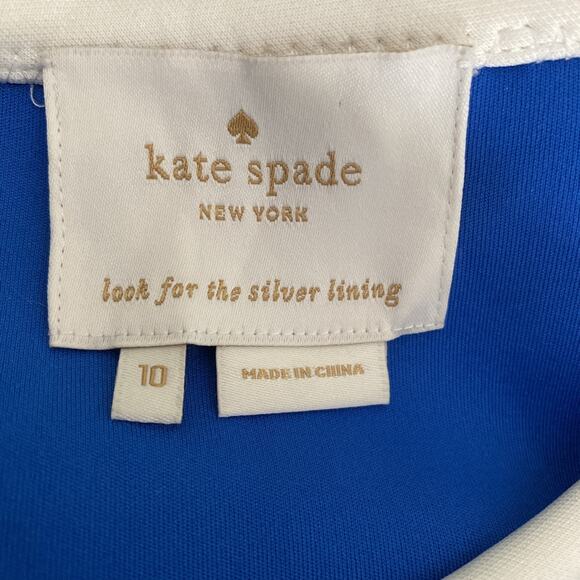 KATE SPADE NY Colorblock Scuba Dress Dive Right In Ocean Blue Sleeveless 10 M - Picture 7 of 10